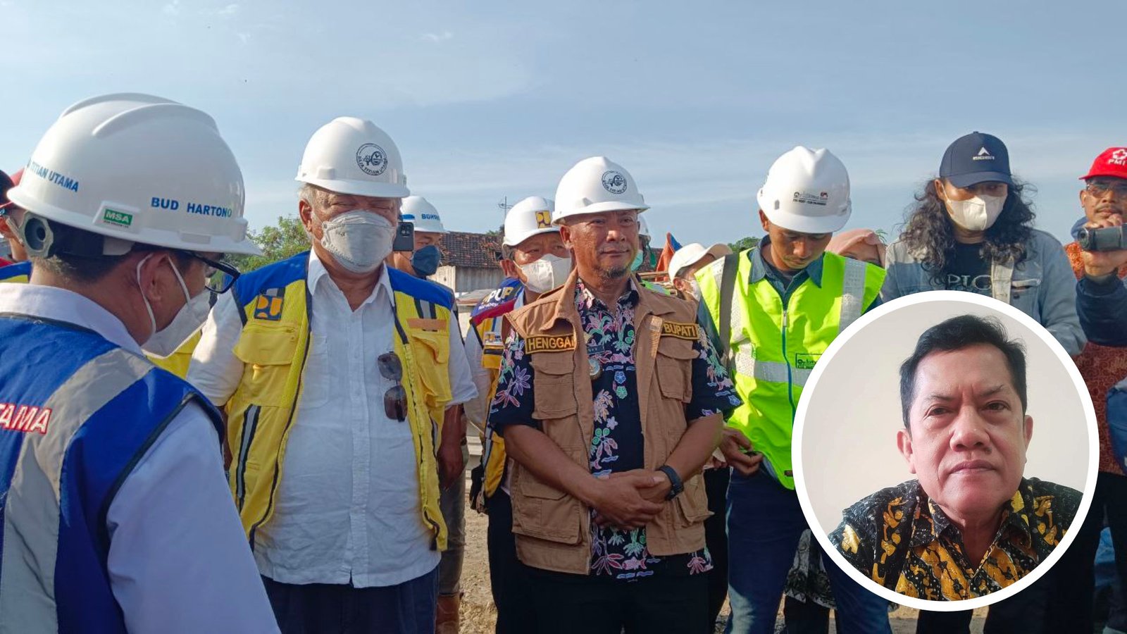 Foto: Menteri PUPR Saat meninjau lokasi pembangunan jembatan di Juwana (sumber:vind/mitrapost)