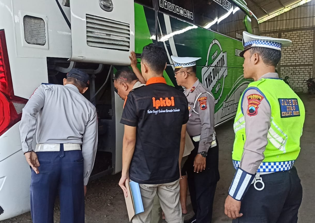Upaya Pencegahan Laka Lantas di Pati, Ramp Check pada PO Bus Digelar
