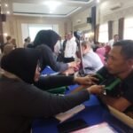 Foto : Peringatan Hari Bhayangkara ke 78 yang diselenggarakan di Aula SAR Polresta Pati. (Sumber. isp.com/Ilham)