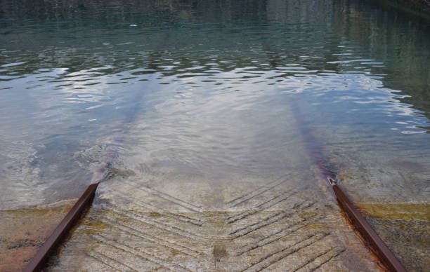 Ilustrasi banjir genangi rel/istock